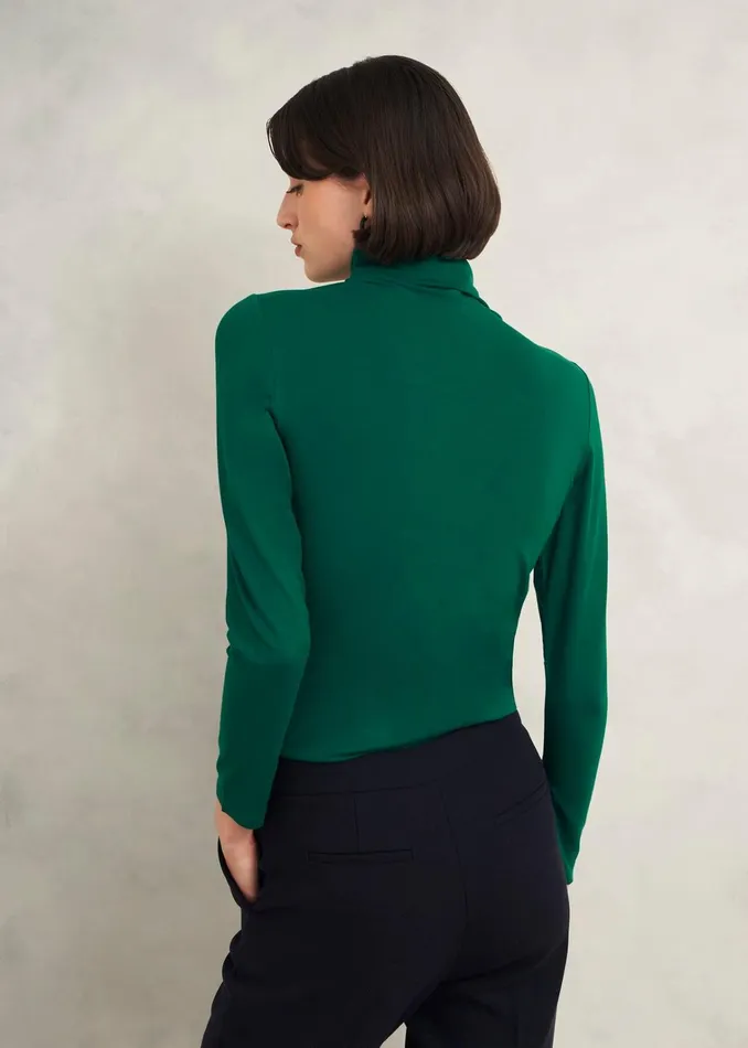 Women Mischa Roll Neck Top Agate Green Hobbs Tops