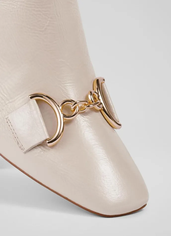 Women Nadina Ecru Crinkle Patent Ankle Boots Ecru LKBennett Boots Women Nadina Ecru Crinkle Patent Ankle Boots Ecru LKBennett Boots
