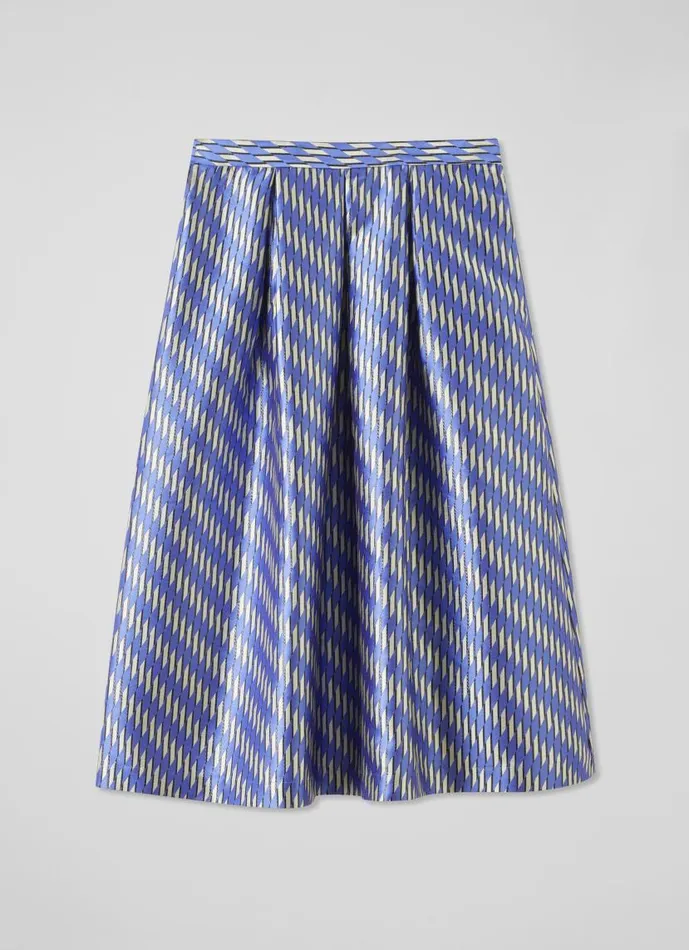 Women Olsen Blue Metallic Geometric Skirt Blue Black LKBennett Skirts