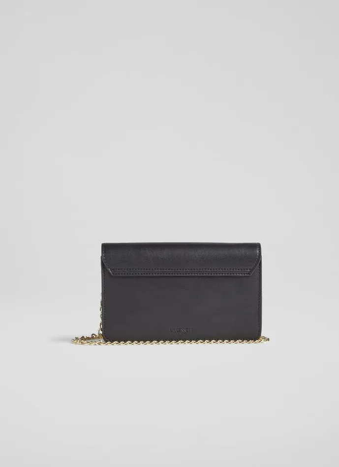 Women Otto Black Vegan Leather Shoulder Bag LKBennett Clutch Bags