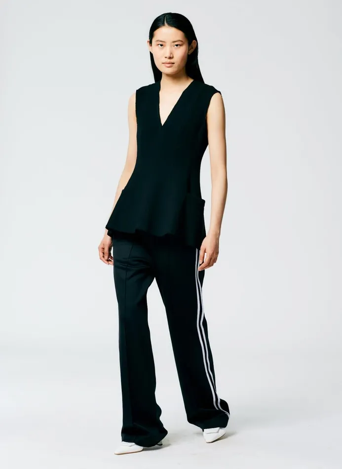 Women Pants and Shorts Tibi Active Knit Scottie Striped Jogger Black Multi