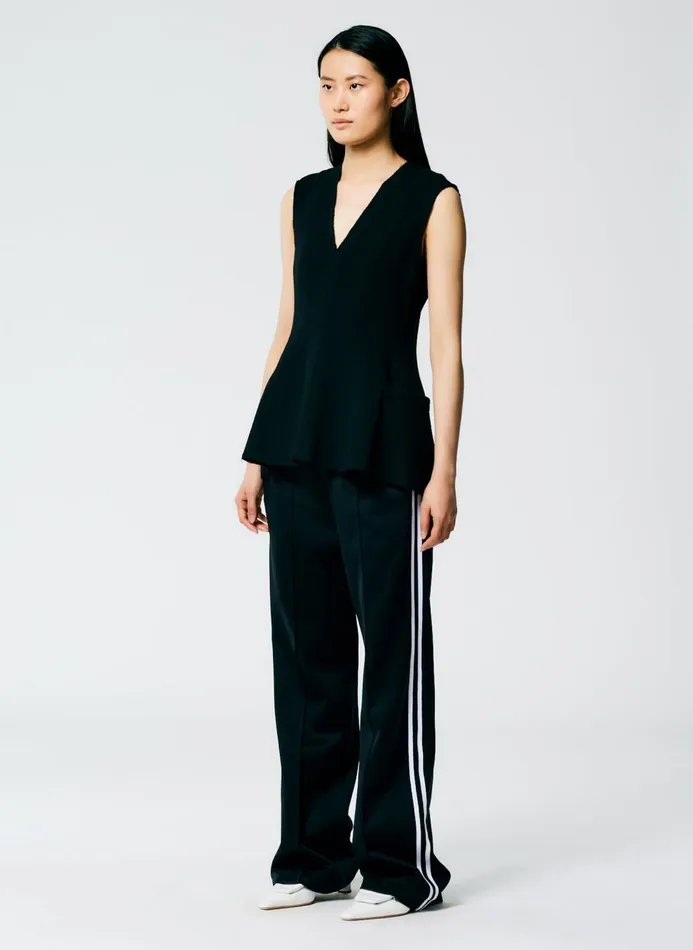 Women Pants and Shorts Tibi Active Knit Scottie Striped Jogger Black Multi