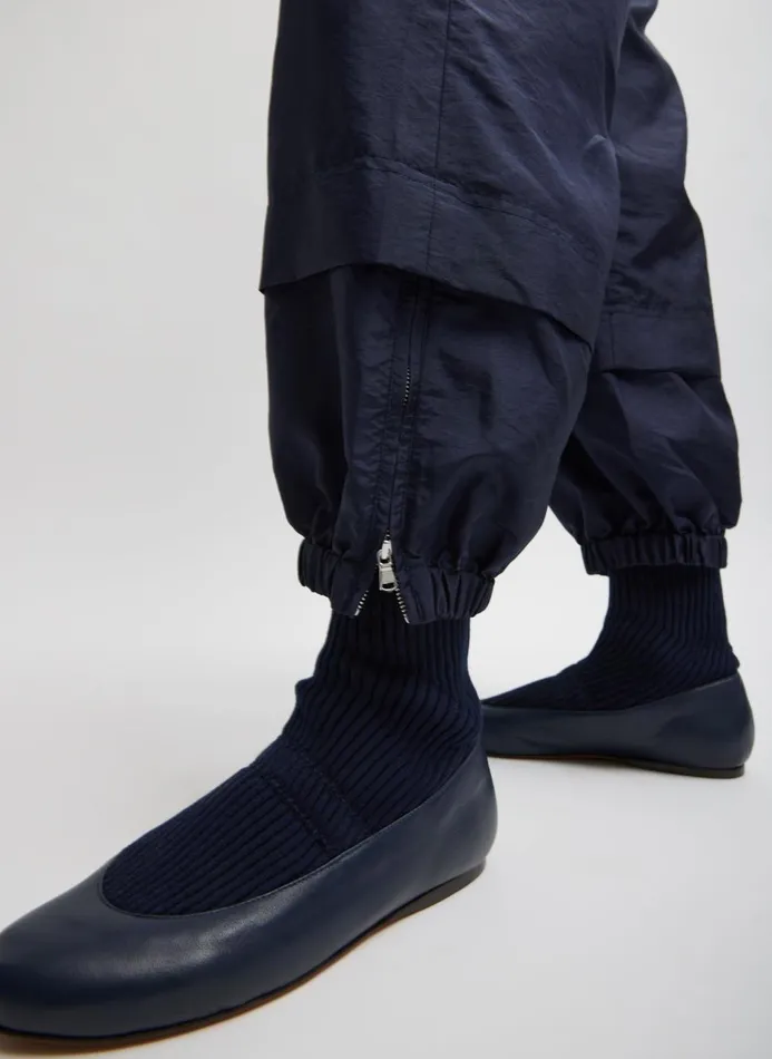 Women Pants and Shorts Tibi Crispy Nylon Wilt Pull On Jogger Navy