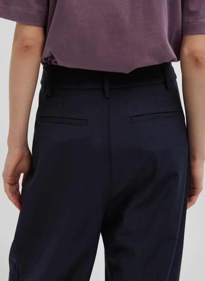 Women Pants and Shorts Tibi Tropical Wool Stella Pant Navy