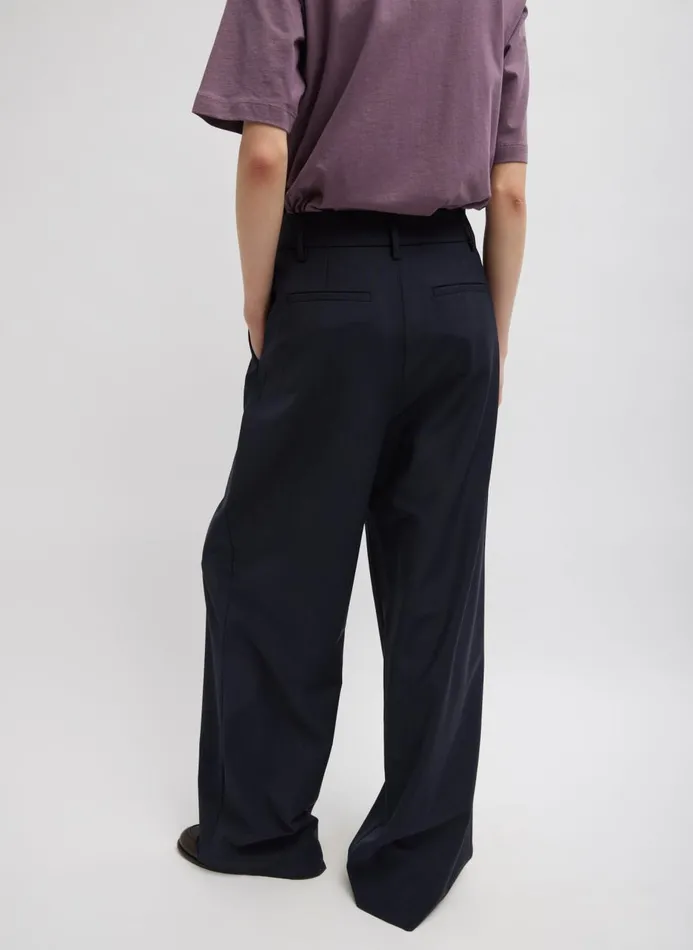 Women Pants and Shorts Tibi Tropical Wool Stella Pant Navy