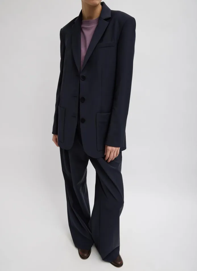 Women Pants and Shorts Tibi Tropical Wool Stella Pant Navy