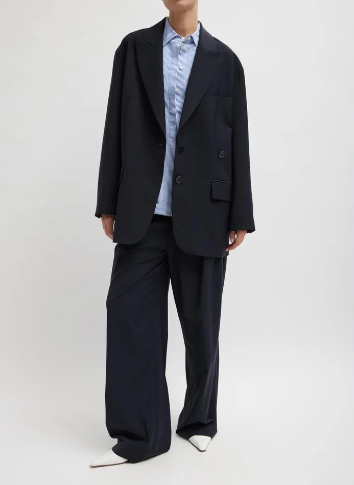 Women Pants and Shorts Tibi Tropical Wool Stella Pant Navy