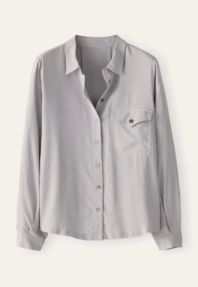 Women Patch Pocket Blouse Pale Mink Poetry Fashion Shirts and Tunics