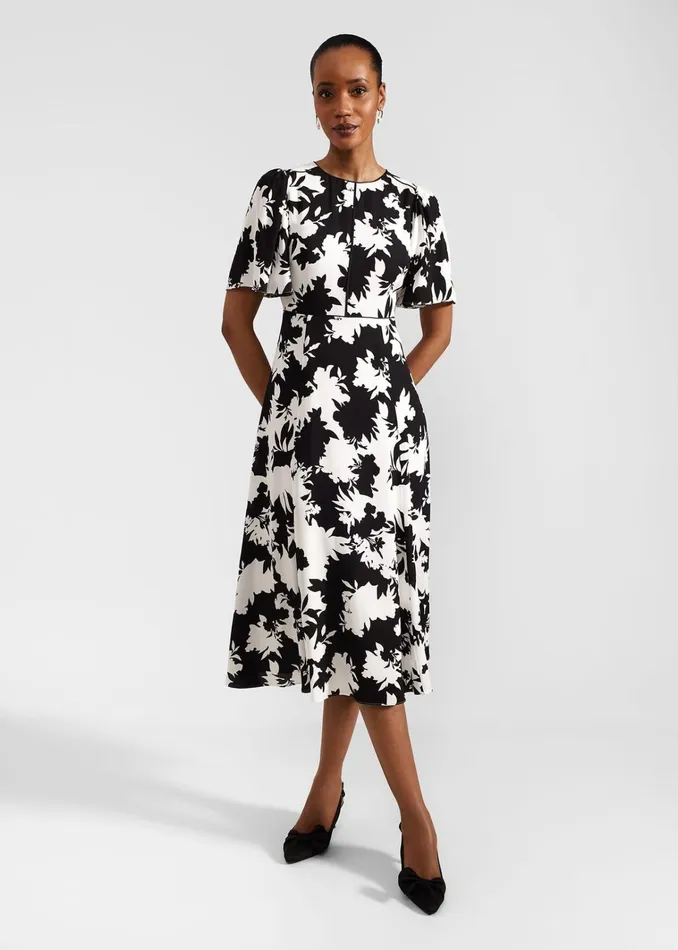 Women Petite Alva Dress Ivory Black Hobbs Dresses and Jumpsuits