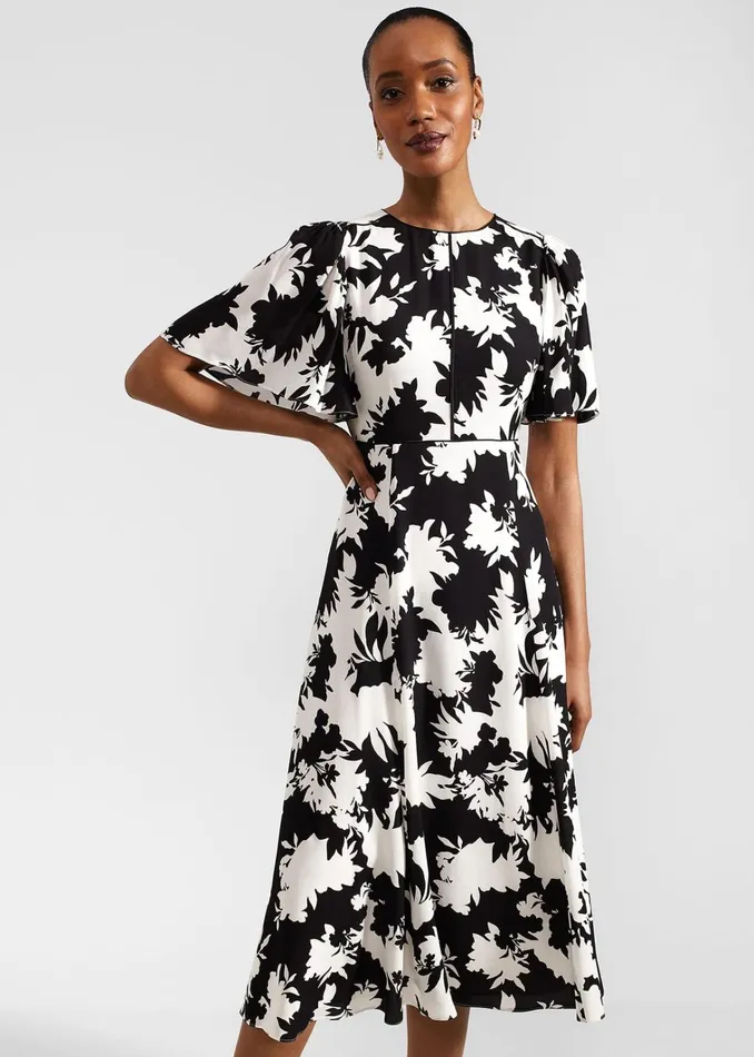 Women Petite Alva Dress Ivory Black Hobbs Dresses and Jumpsuits