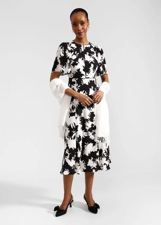 Women Petite Alva Dress Ivory Black Hobbs Dresses and Jumpsuits