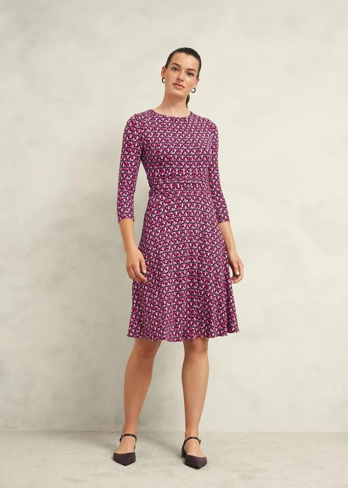 Women Petite Bayview Jersey Dress Pink Multi Hobbs Dresses and Jumpsuits