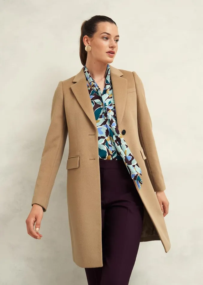 Women Petite Cavendish Wool Coat Hobbs Camel Hobbs Coats and Jackets