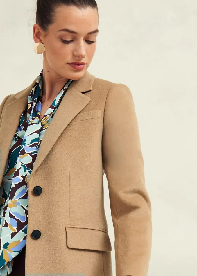 Women Petite Cavendish Wool Coat Hobbs Camel Hobbs Coats and Jackets