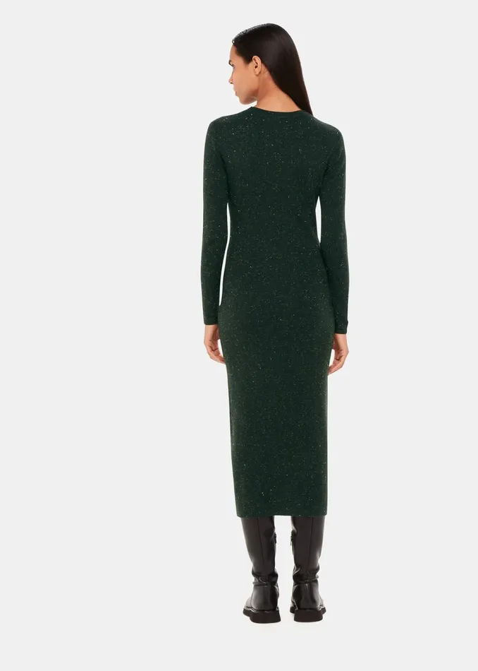 Women Petite Dresses and Jumpsuits Whistles Dark Green Petite Annie Sparkle Knit Dress