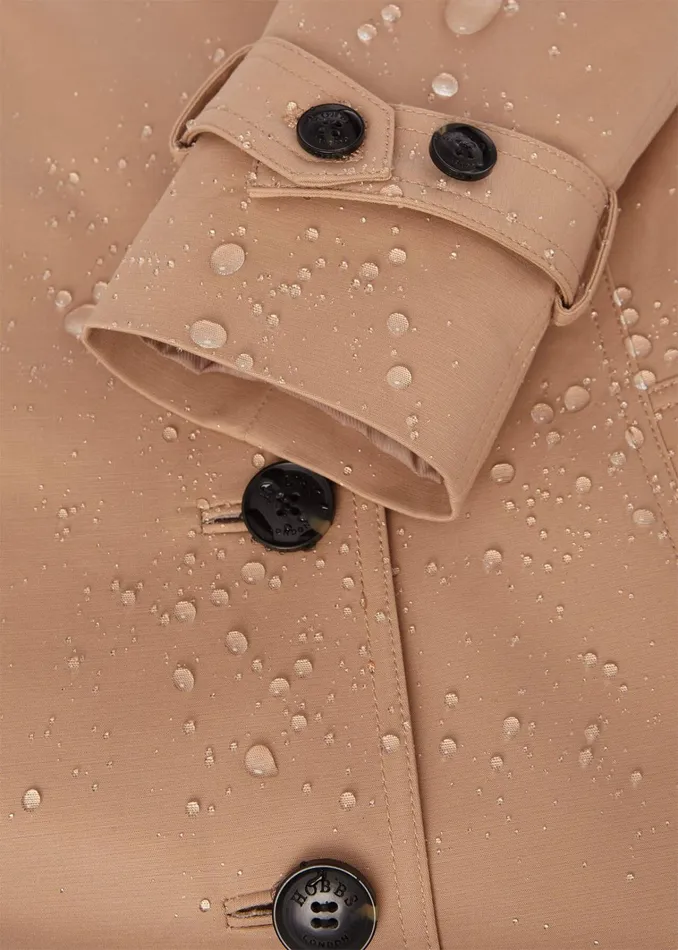 Women Petite Saskia Shower Resistant Trench Coat Tan Hobbs Coats and Jackets