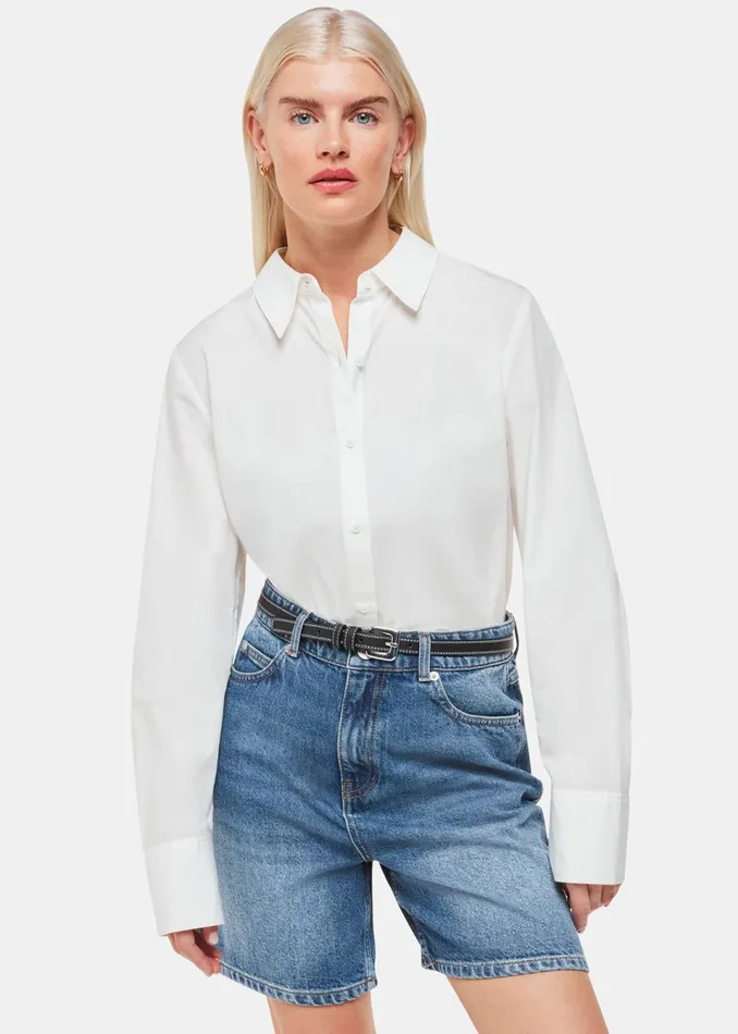 Women Petite Trousers and Jeans Whistles Petite Authentic Denim Short
