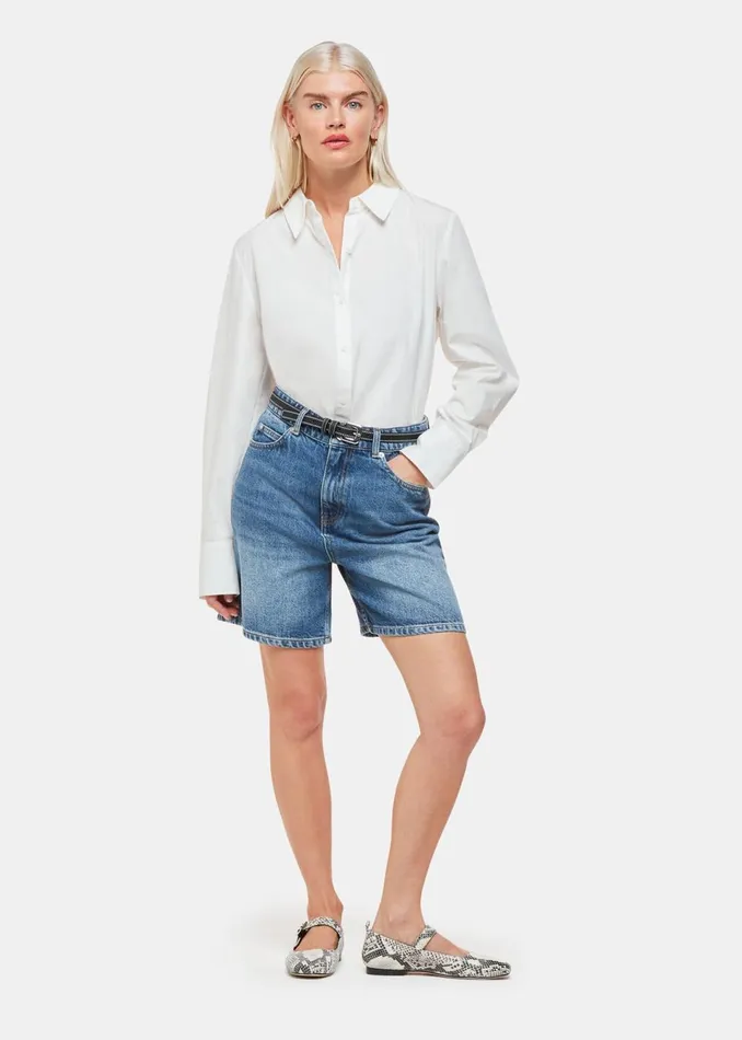 Women Petite Trousers and Jeans Whistles Petite Authentic Denim Short