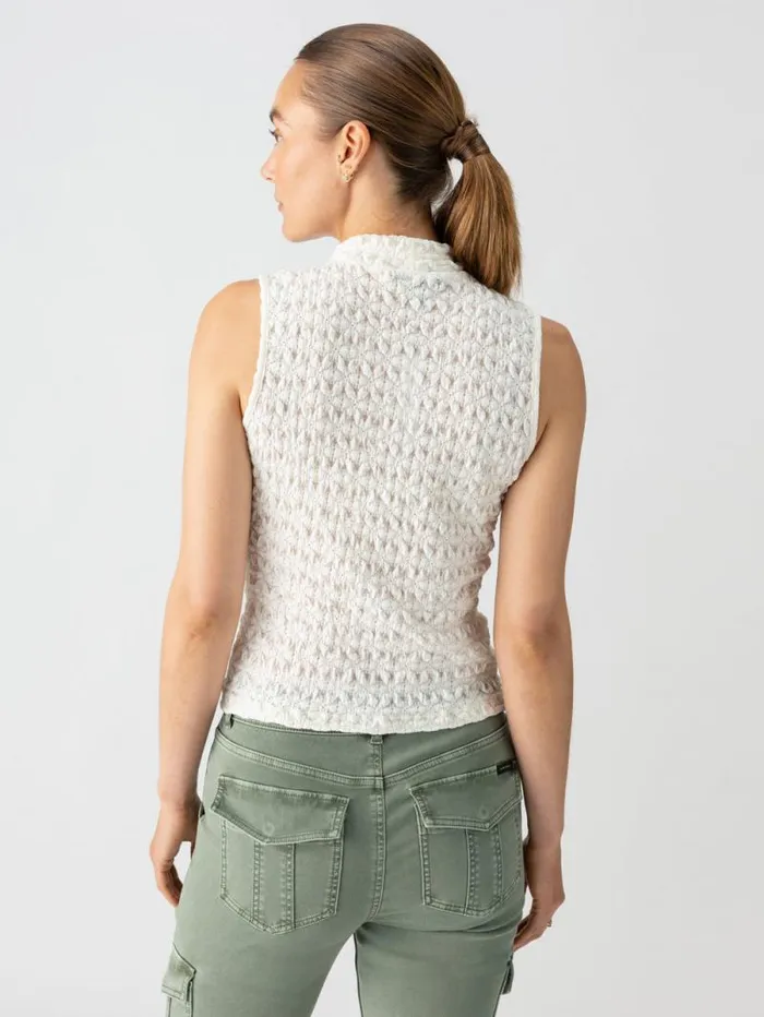 Women Pucker Up Lace Mock Neck Tank Milk Sanctuary Clothing Tees and Tops Women Pucker Up Lace Mock Neck Tank Milk Sanctuary Clothing Tees and Tops