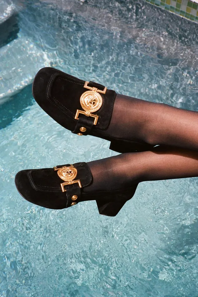 Women Pump Jeffrey Campbell LIONETTE Black Suede Gold