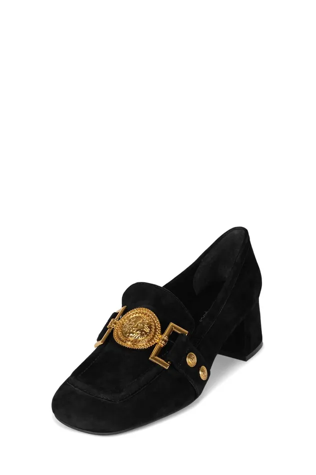 Women Pump Jeffrey Campbell LIONETTE Black Suede Gold