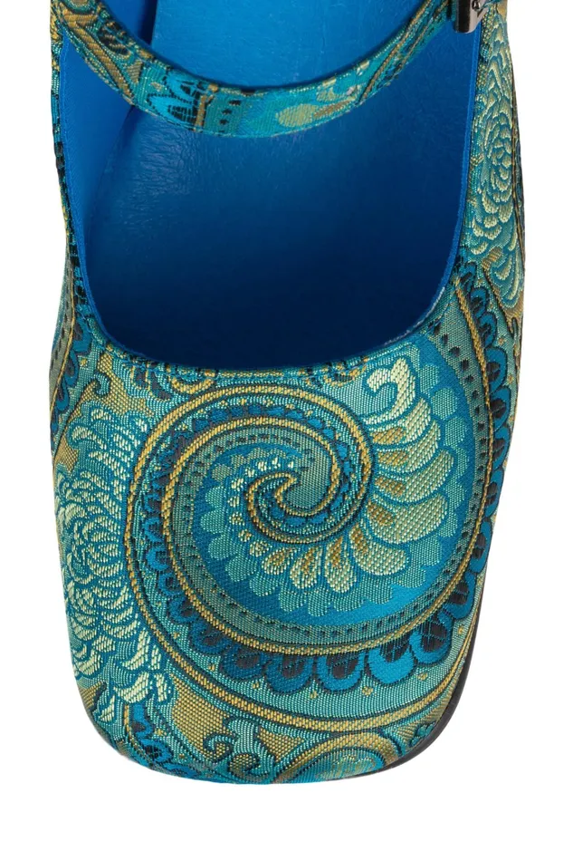 Women Pump Jeffrey Campbell MONSIEUR Blue Paisley