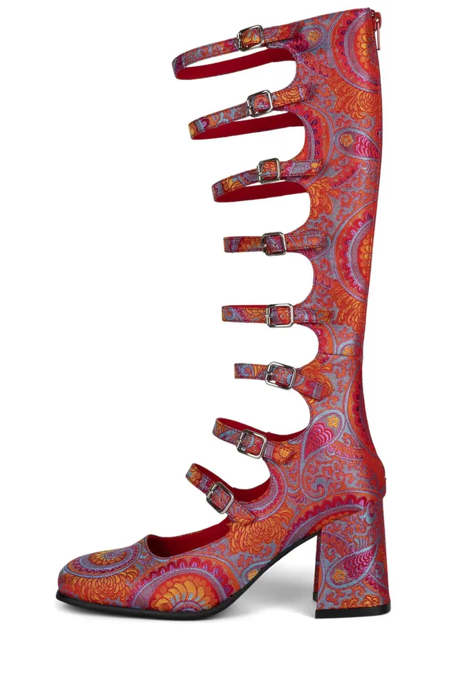 Women Pump Jeffrey Campbell MONSIEUR Blue Paisley