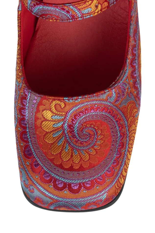 Women Pump Jeffrey Campbell MONSIEUR Blue Paisley