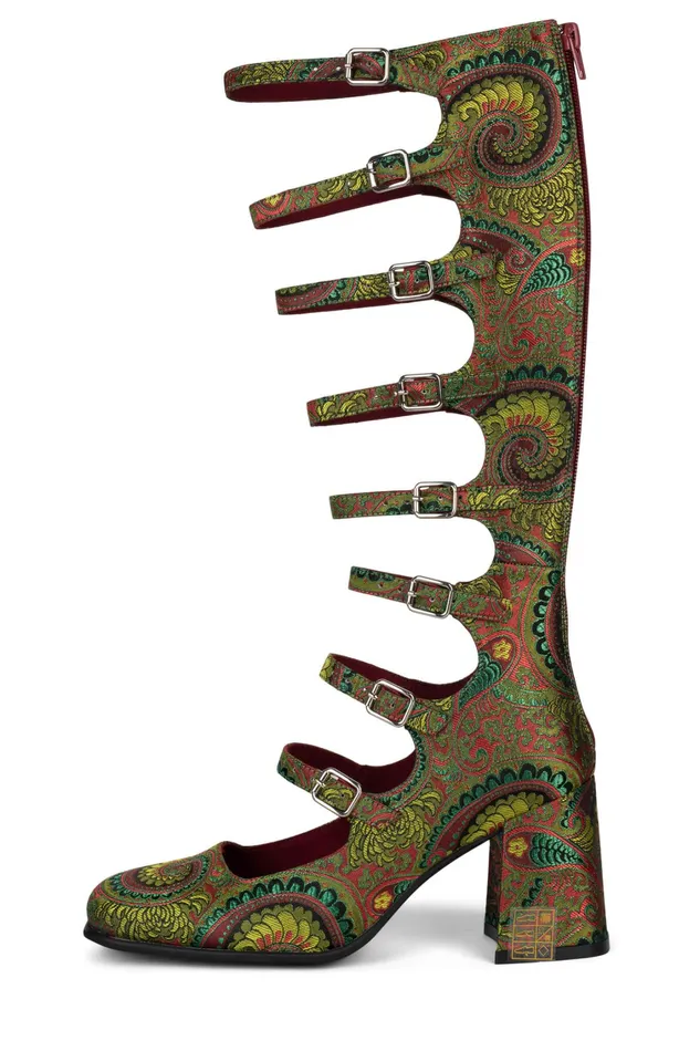 Women Pump Jeffrey Campbell MONSIEUR Blue Paisley