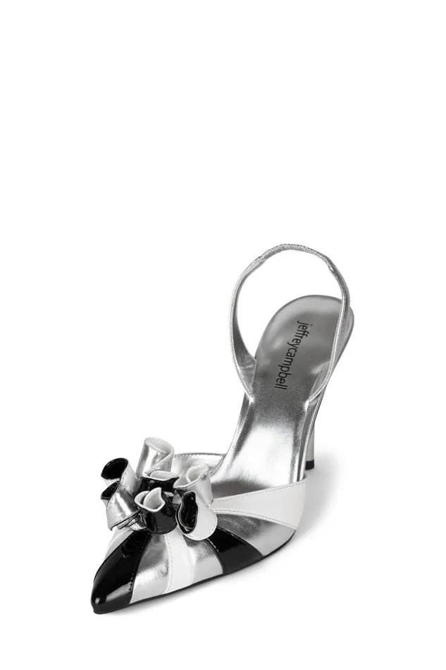 Women Pump Jeffrey Campbell PARTYFAVOR Silver Metallic Black