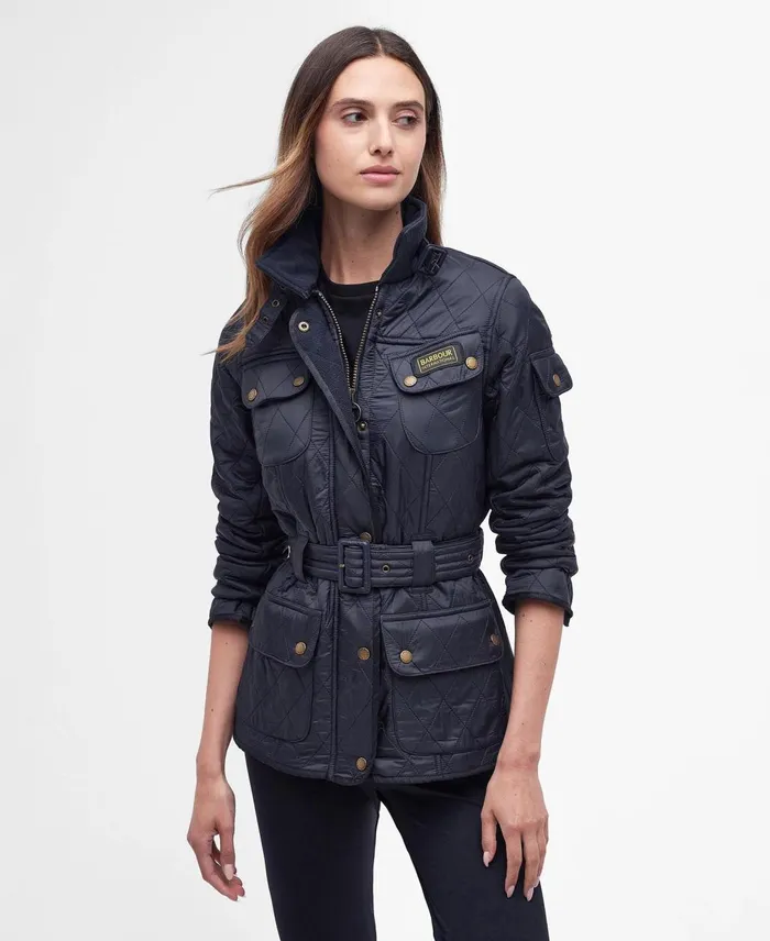 Women Quilted Jackets Barbour BIntl International Polarquilt Jacket Navy