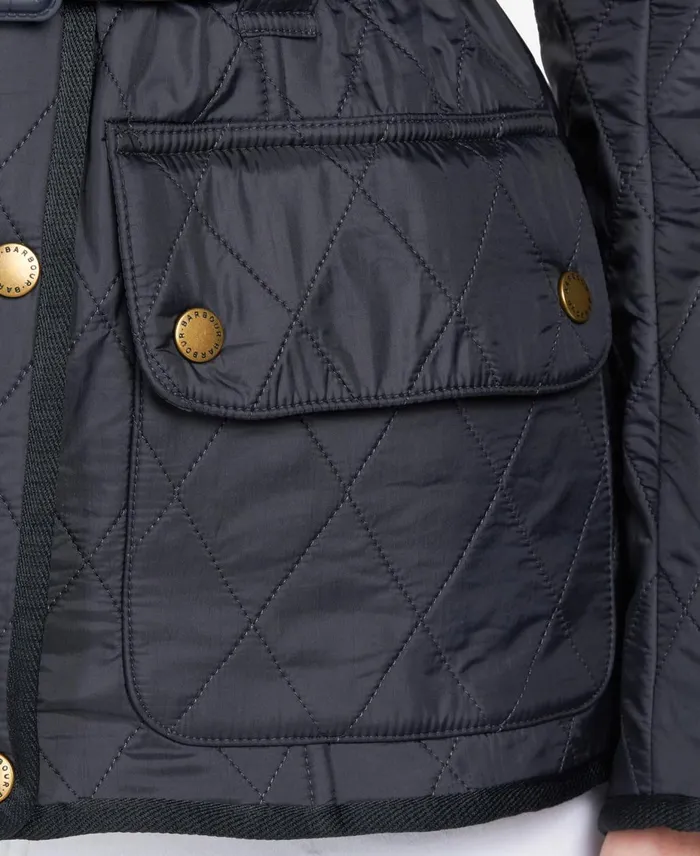 Women Quilted Jackets Barbour BIntl International Polarquilt Jacket Navy