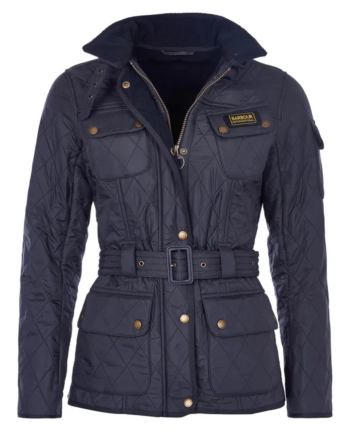 Women Quilted Jackets Barbour BIntl International Polarquilt Jacket Navy