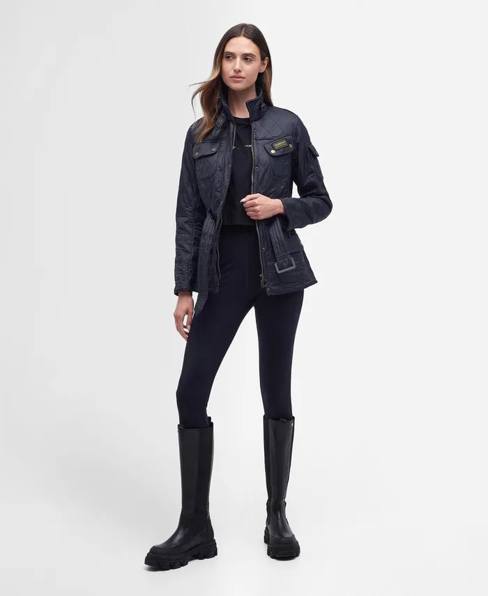 Women Quilted Jackets Barbour BIntl International Polarquilt Jacket Navy