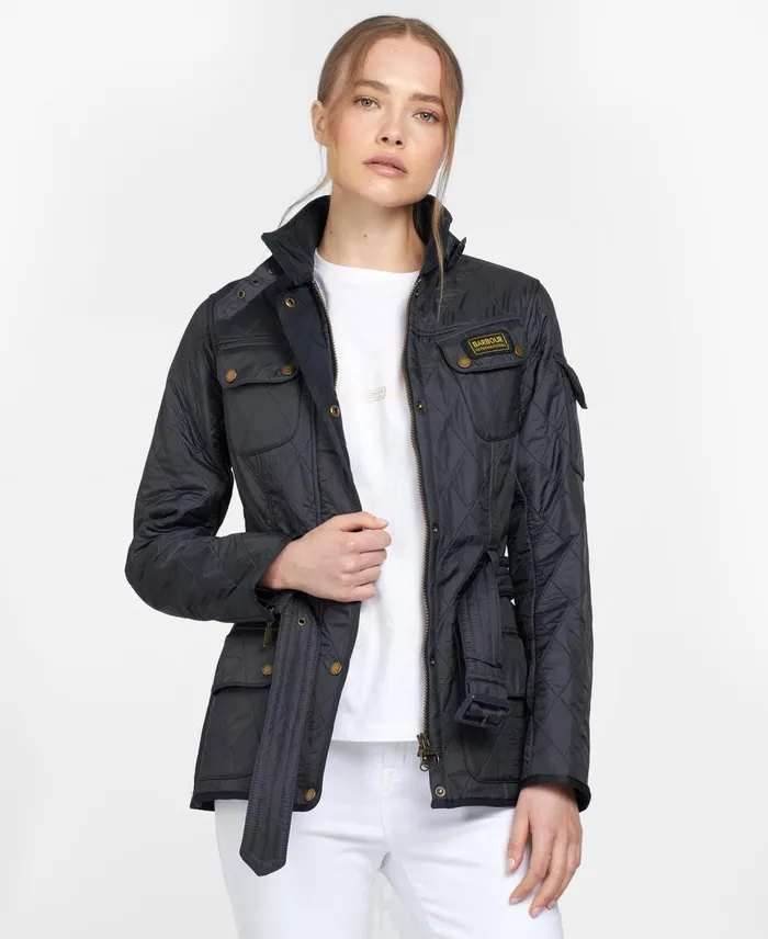 Women Quilted Jackets Barbour BIntl International Polarquilt Jacket Navy