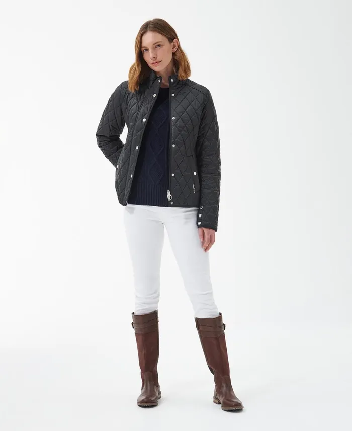 Women Quilted Jackets Barbour Yarrow Quilted Jacket Classic Black