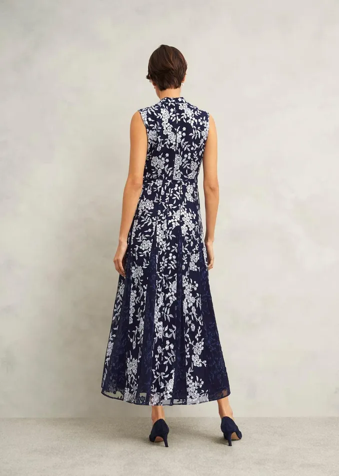 Women Quin Embroidered Dress Midnight Ivory Hobbs Dresses and Jumpsuits