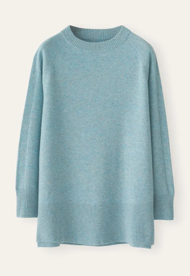 Women Raglansleeve Sweater Aqua Poetry Fashion Sweaters