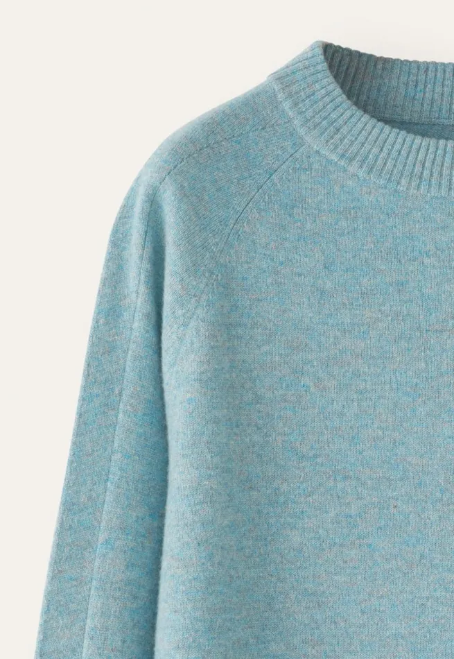 Women Raglansleeve Sweater Aqua Poetry Fashion Sweaters