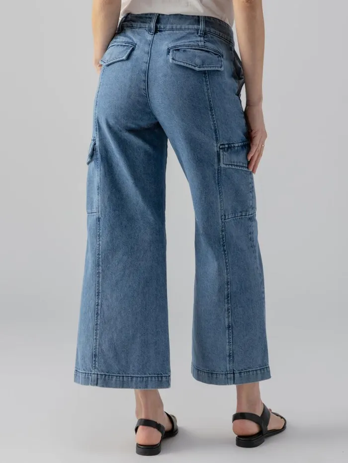 Women Rebel Wide Leg Standard Rise Pant Hazy Blue Sanctuary Clothing Pants