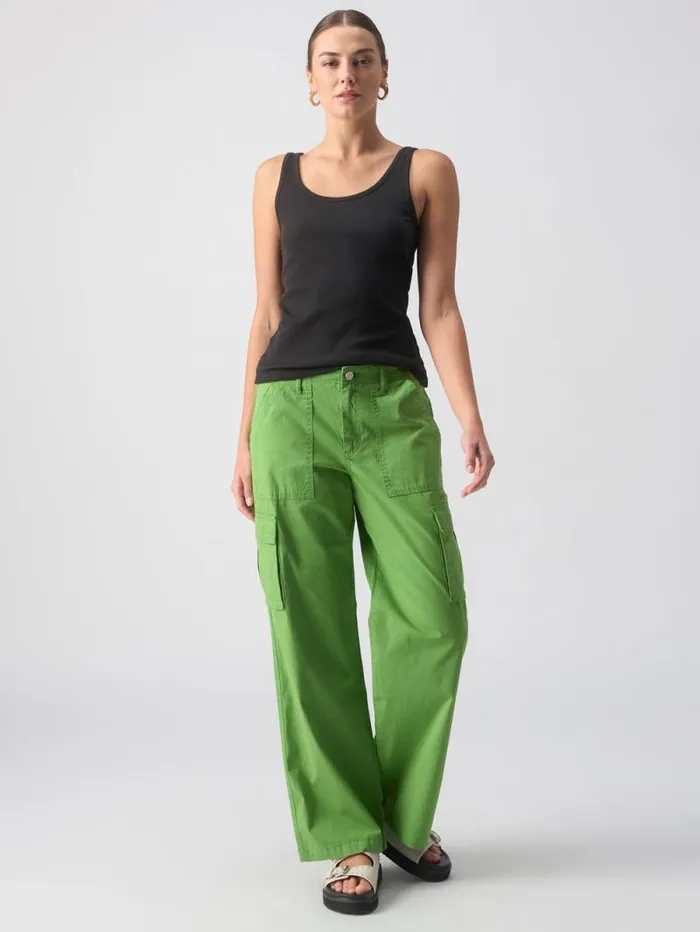 Women Reissue Cargo Standard Rise Pant Washed Chlorophyl Sanctuary Clothing Pants