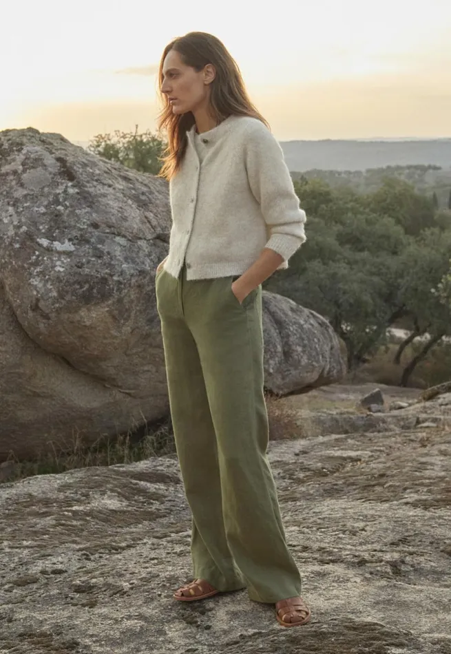 Women Relaxed Straightleg Trousers Poetry Fashion Trousers and Shorts