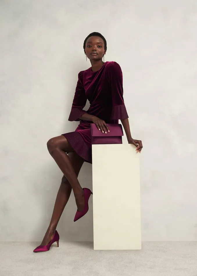 Women Renata Satin Clutch Bag Warm Plum Hobbs Bags