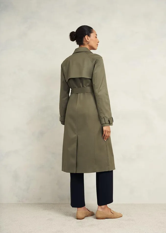 Women Rhian Shower Resistant Trench Coat Olive Green Hobbs Coats and Jackets