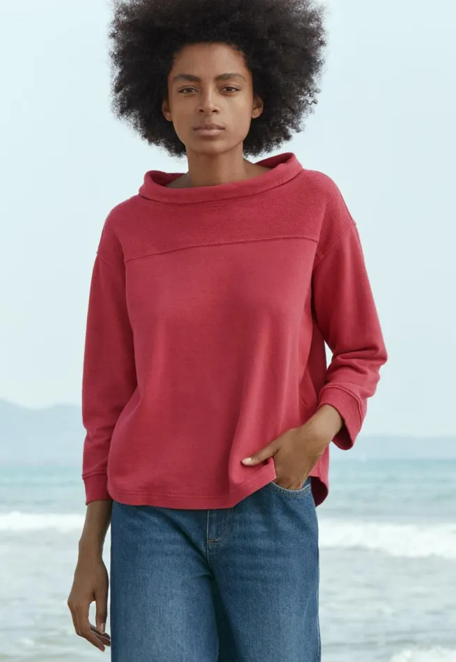 Women Rolledneck Jersey Top Pink Red Poetry Fashion TShirt and Tops