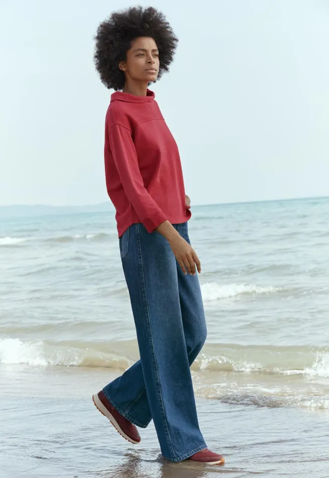 Women Rolledneck Jersey Top Pink Red Poetry Fashion TShirt and Tops