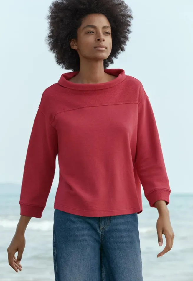 Women Rolledneck Jersey Top Pink Red Poetry Fashion TShirt and Tops