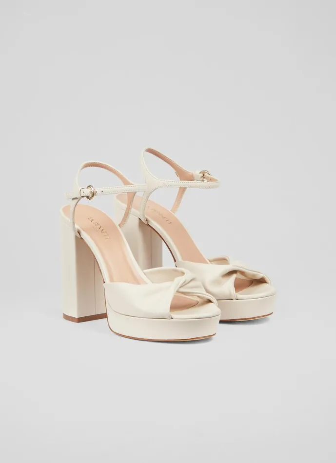 Women Rosa Cream Leather Platform Sandals Ecru LKBennett Sandals Women Rosa Cream Leather Platform Sandals Ecru LKBennett Sandals