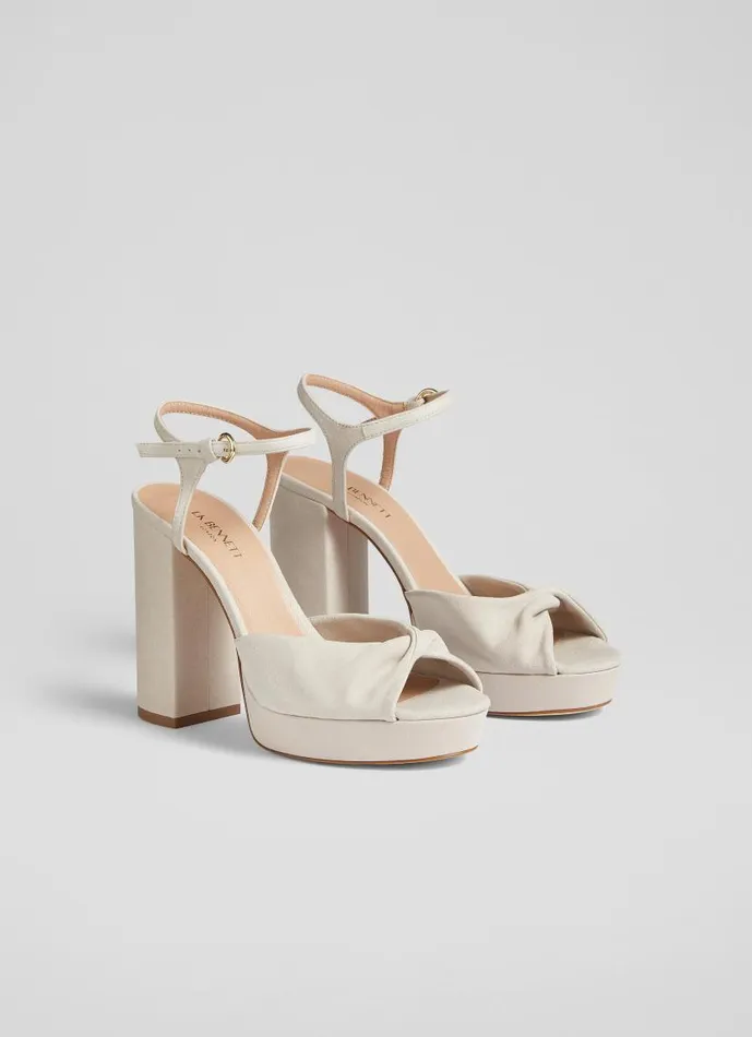 Women Rosa Metallic Suede Platform Sandals Pearlised Grey LKBennett Sandals Women Rosa Metallic Suede Platform Sandals Pearlised Grey LKBennett Sandals