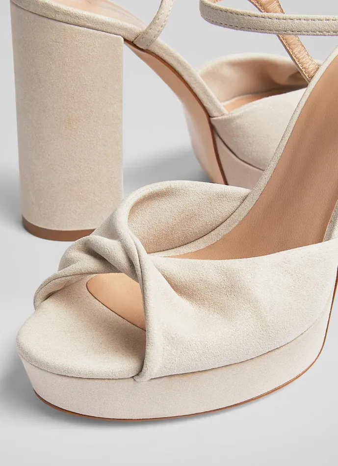 Women Rosa Metallic Suede Platform Sandals Pearlised Grey LKBennett Sandals Women Rosa Metallic Suede Platform Sandals Pearlised Grey LKBennett Sandals